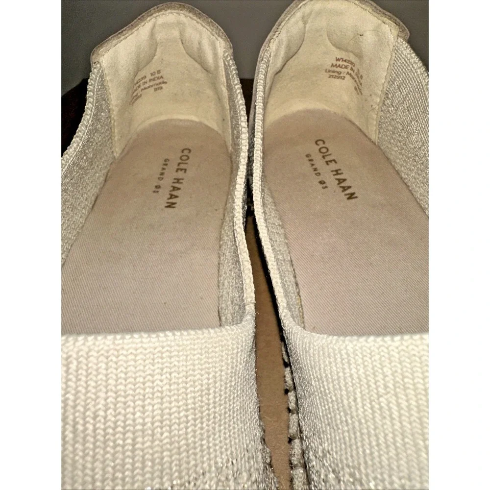 Cole Haan Wmn Size 10B Cloudfeel Stitchlite Espadrille Shoes Beige Jute Metallic